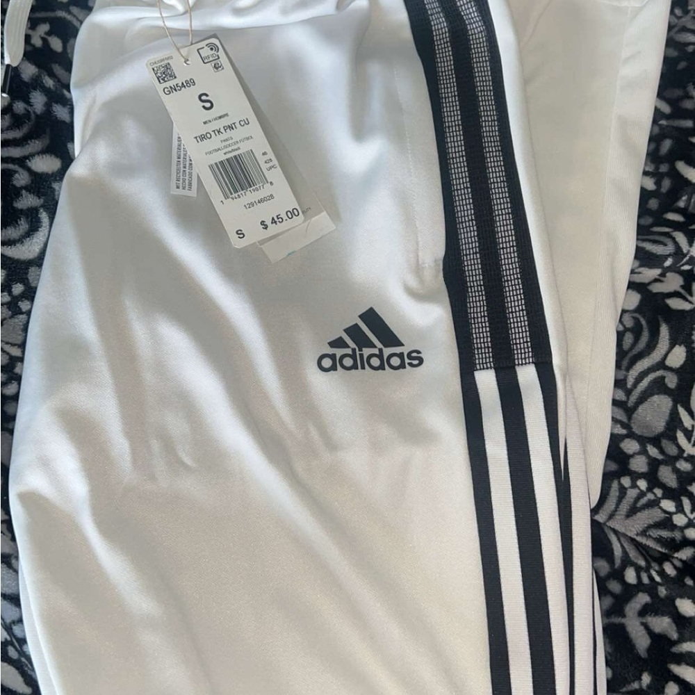 Adidas men’s White Track Pants